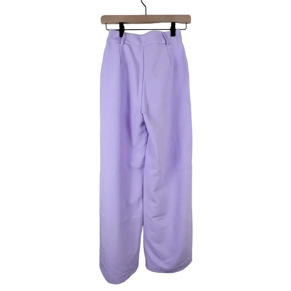Princess Polly Huxley Two Piece Crop Top Trouser Set in Lilac - Picture 13 of 16